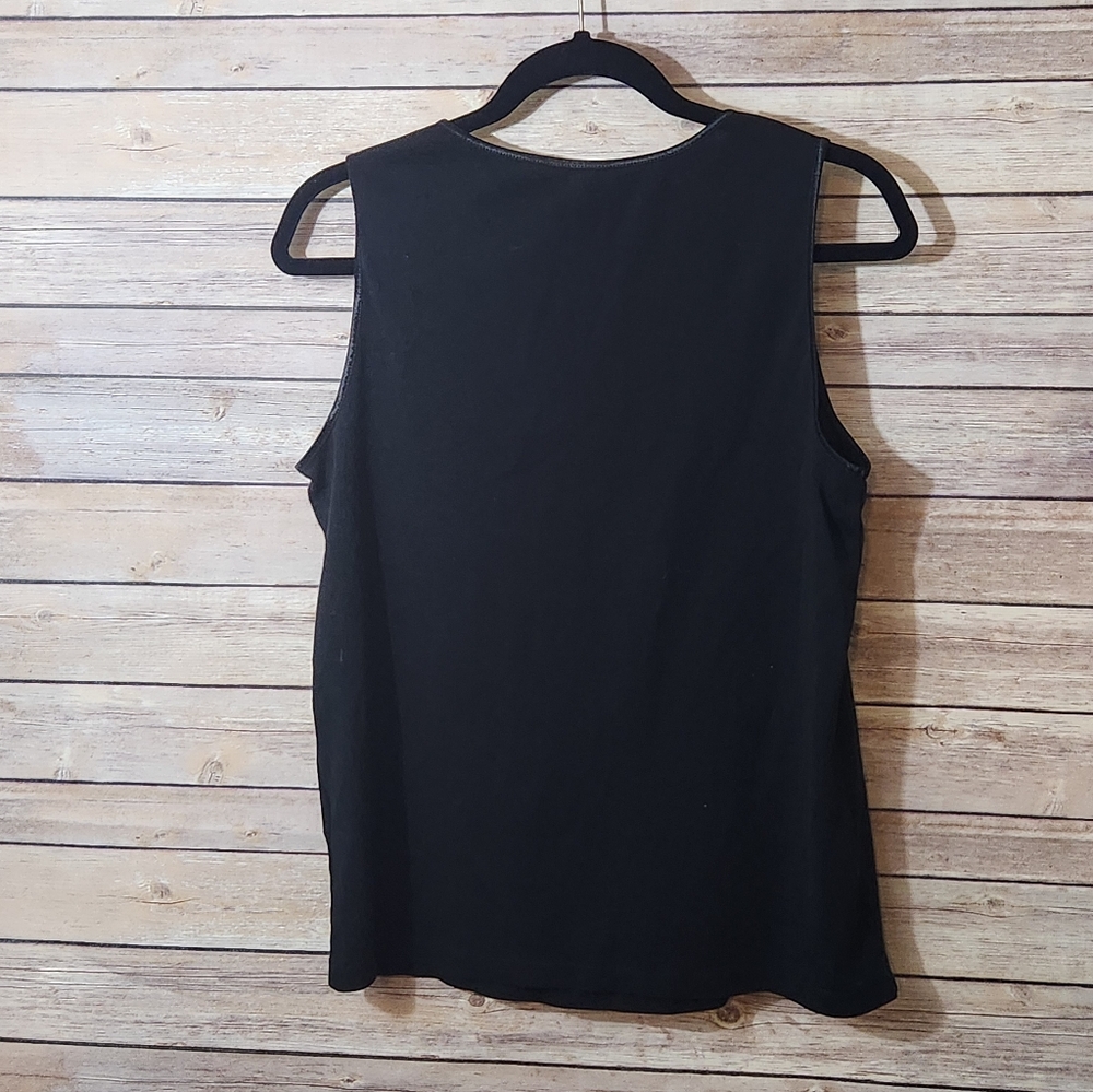 CJ Banks Black Cotton Tank Top - Picture 3 of 3
